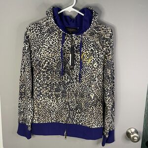 Christian Audigier Womens S Long Sleeve Snake Print Full Zip Hoodie NWT